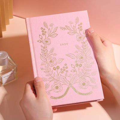 China Eco-friendly paper matte hardcover printing rose journal notebook full color foil treatment on notebooks for sale