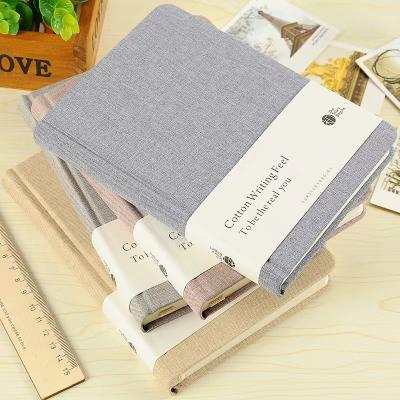 China Custom Eco-Friendly Tissue Paper Cloth Travel With Office Hard School Students Cover Journal Canvas Notebook for sale