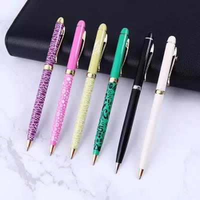 China Hotel Promotional Slim Pen Factory Pen Factory Logo Metal Custom Ballpoint Pen Give Away for sale