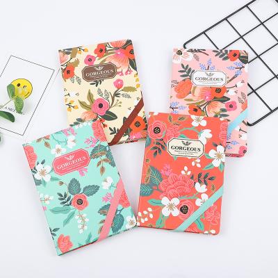 China Custom Floral Printed Eco-Friendly Paper Weekly Monthly Notebook Diary Hardcover Planner School Journal Notebook for sale