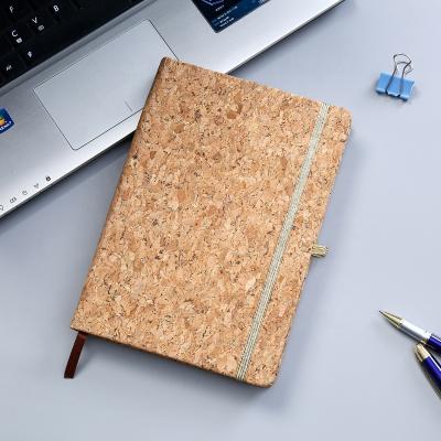 China Custom Logo Eco-Friendly Paper A5 Recycled Journal Hardcover Classmate Lined Paper Cork Eco Friendly Notebook for sale