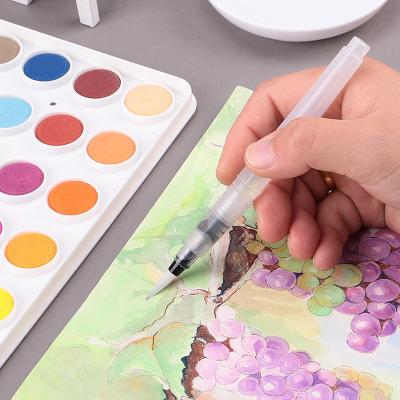 China Paint Aqua Water Brushes for watercolor painting water soluble pen with flat and round tips for sale