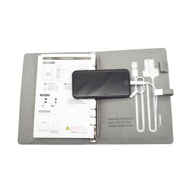 China Competitive price hardcover industrial chargeable notebook with powerbank and usb gift set for sale