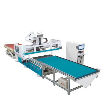 China CNC Nesting 3D CNC Router Machine Beam Table With Loading And Unloading 3 Axis CNC Router 1224 for sale