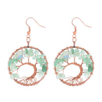 China FASHIONABLE natural crystal life factory direct sale rubble tree wishing tree earrings crystal tree earrings for sale