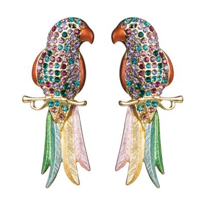 China BOHEMIA Best-selling Colorful Diamond Acrylic Rhinestone Set With Budgie Crystal Earrings For Ladies for sale