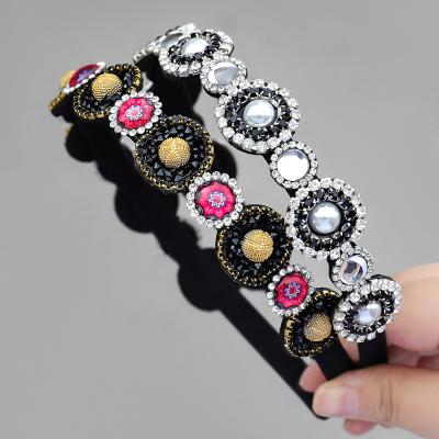 China Fashion New Fashion Summer New Diamond Acrylic Resin Headband Rhinestone Rhinestone Hair Circle For Women for sale