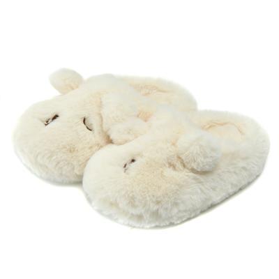 China Hot Selling Cute Animal Slippers Fuzzy Faux Fur Slides Flat Bear Winter Deodorization Girls Toddler Soft Warm Cute Sandals For Kids for sale