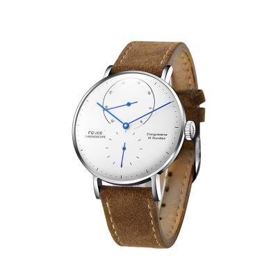 China Stainless Steel Automatic Arched Mirror Date Automatic Mens Wristwatches Luxury Leather Watches For Mechanical Men for sale