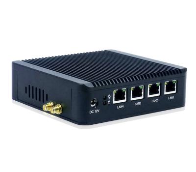 China Aluminum Alloy Industrial Class Four Gbe Network Lans Mini Embedded Fanless PC x86 Router for sale