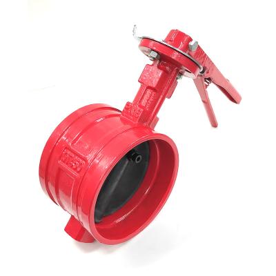 China D81X Factory Direct Ductile Iron Handle Butterfly Valve D81X Wafer Grooved Butterfly Valve For Fire Fighting for sale