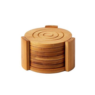 China Top Selling Viable Guaranteed Quality Mat Coaster Cup Holder Natural Bamboo Wooden Coffee Mug for sale