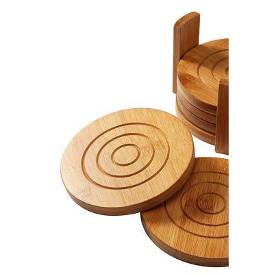 China Sustainable Economic Custom Design Natural Wooden Bamboo Mat Cup Drink Cup Coaster Cup for sale