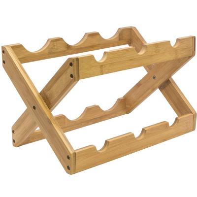 China (Other)Quality Price Suitable Countertops Adjustable Guaranteed Foldable Bamboo Wooden Wine Display Rack for sale