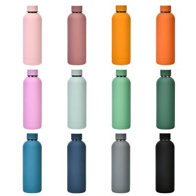 China PORTABLE colorful painting matte finished stainless steel double wall portable drinking water bottle for sale