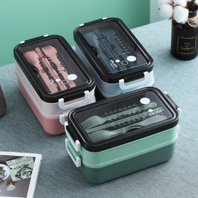 China Microwavable Microwave Food Containers Two Three Compartment Bento Box Lunch Box Safe Eco Friendly Layers for sale