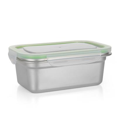 China Leakproof Freshness Preservation Food Grade 304 Stainless Steel Food Container Square Tiffin Box Stainless Steel Lunch Box With Lids for sale