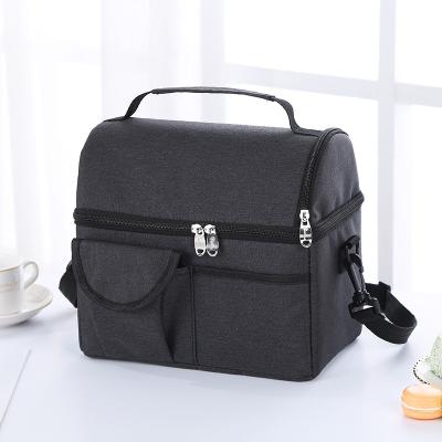 China Custom Portable Reusable Oxford Lunch Bag Wholesale OEM Insulated Cloth Tote Insulated Adult Lunch Bag For Women Men for sale