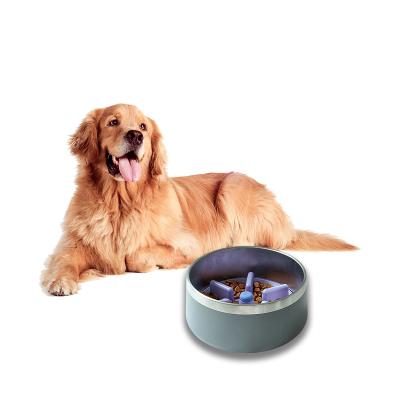 China Durable Durable High Feeder Pet Stainless Steel Fun Interactive Feeder Blow Up Slow Food Feeder Outlet Bowl For All Dog Breeds And Cats for sale