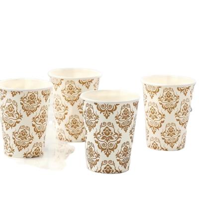 China Recyclable Luxury Custom Paper Coffee Cups With Lid High Quality Disposable Double Wall Degradable Paper Cups for sale