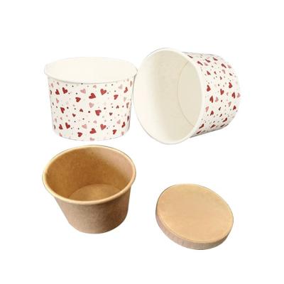 China Wholesale Biodegradable Salad Bowl Customized Printing Round Ppaer Bowl Eco Friendly Compostable Biodegradable Disposable Paper Plates for sale