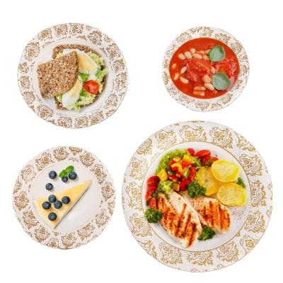 China Biodegradable Luxury Printing Custom Paper Plates with Logo Disposable Eco Friendly Compostable 9 Inch Degradable Paper Plates and Bowls for sale