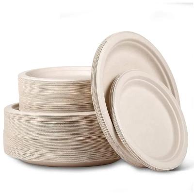 China Wholesale Luxury Biodegradable Salad Bowl Around Paper Bowl Paper Plate And Rolls Degradable Custom Disposable Paper Plates for sale