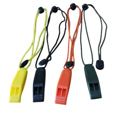 China ABS Emergency Rescue Loud Whistle For Water Sports Diving Hiking Camping Orange Whistles With Lanyard Emergency Whistle for sale