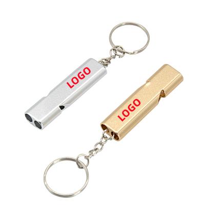 China Portable Metal Emergency Key Chain Whistle For Outdoor Camping Security Survival for sale