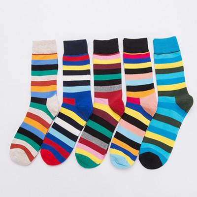 China Customized Colorful Funny Happy Men Unisex Crew Socks Fashion Crew Socks SX Design Logo Calcetines Cotton Antibacterial Custom Wholesale Men's Unisex Socks for sale