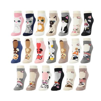 China 2022 Korean new arrival SX summer cotton socks women ladies new cartoon tide socks antibacterial cute cat dog for sale