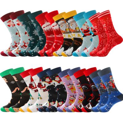 China Antibacterial cute cotton girls designer boys antibacterial cute cotton santa claus gingerbread man elk snowman tree socks Christmas shunxin couple socks warm unsiex for sale