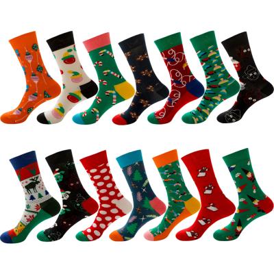 China SX 2021socks New Antibacterial Female Tube Christmas Socks Snow Green Christmas Tree Crutches Women Gift Winter Santa Elks Commercial Socks for sale