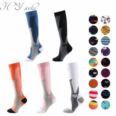 China SX Breathable Custom Logo Compression Anti Slip Socks Adult Outdoor Sports Socks Soccer Football Pressure Socks for sale