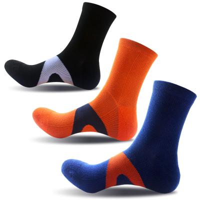 China SX Cotton Custom Logo Mens Breathable Mid Autumn Winter Socks Breathable Recycling Elites Thick Terry Compression Logo Sport Socks for sale