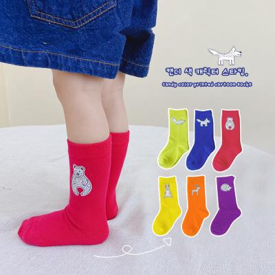 China SX Autumn And Winter Cotton Printed Children Socks Antibacterial Warm Antibacterial Boys And Girls Kids Crew Socks With Custom Logo for sale