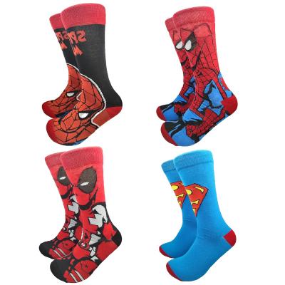 China Wholesale NEW SX Antibacterial fashion marvel cartoon sock custom dress socks super marie movie superhero socks women men socks with logo for sale