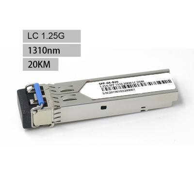 China FTTX 1.25G SFP 1310nm 20KM LC Dual Connector Compact Transceiver Fiber SFP Module for sale