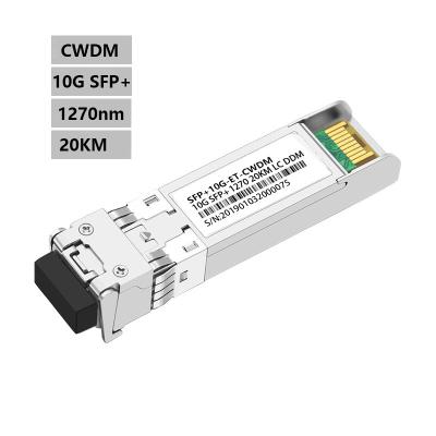 China FTTX Duplex LC 18 Wavelengths 10G 1270nm-1610nm 20km CWDM SFP Module for sale