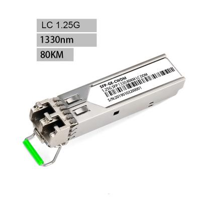 China FTTX Duplex LC 18 Wavelengths 1.25G 1270nm-1610nm 80km CWDM SFP Module for sale