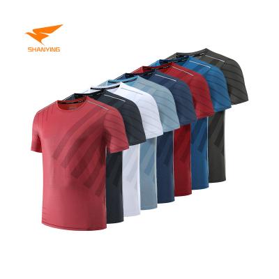 China QUICK DRY 160gsm Mens Sports Wear Active Screen Printing Polyester Gym Running Black Blank Custom T Shirts For Men for sale