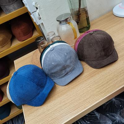 China Wholesale COMMON Winter Fashion All-match Corduroy Shorts Brim Doll Cap Baseball Hat 2021 New for sale