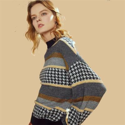 China Breathable Casual Knit Pullover Woman Winter Vintage Crop Gorgeous Woolen Sweater for sale