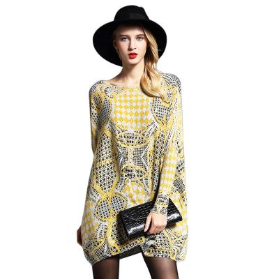 China New Autumn Latest Long Sleeve Fashion Printing Sweater Sweater Woman Breathable Mid Length Custom Sweater for sale