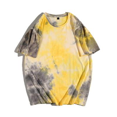 China Regular Short Sleeve Tops Loose Tees Shirt Personalized Logo T-shirt Tie Dye Custom Clothes for sale