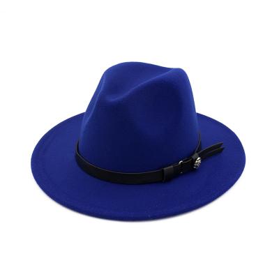 China Comfortable Adjustable Wide Brim Metal Blue Women's Hats Buckle Fedora Pink Fedora Hat 2021 for sale