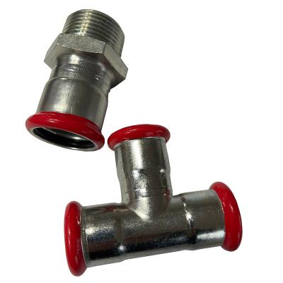 China STEEL Beverage Direct PRESS M Press Fittings Made of Carbon Steel Galvanized Type Female Tee Press Carbon Steel M Fitting for sale