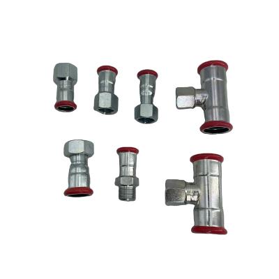 China Beverage Dacromet Direct Press Fitting Galvanized Carbon Steel Fitting Reducing Tee for sale