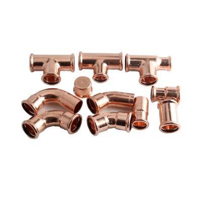 China Drinking water PRESS cw511l COPPER AQUAGAS M Press fittings made of copper m-profile copper press fitting for sale