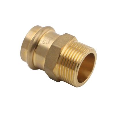 China Drinking Water V-Profile Press Brass Fittings Brass Coupling Connector for sale